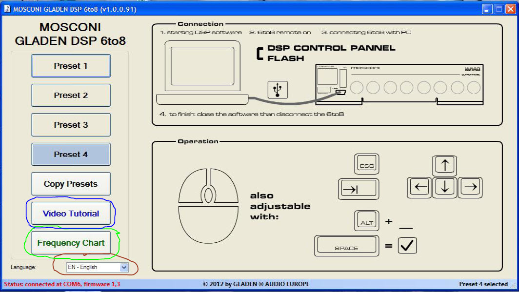 Gladen dsp 6to8 control panel 2